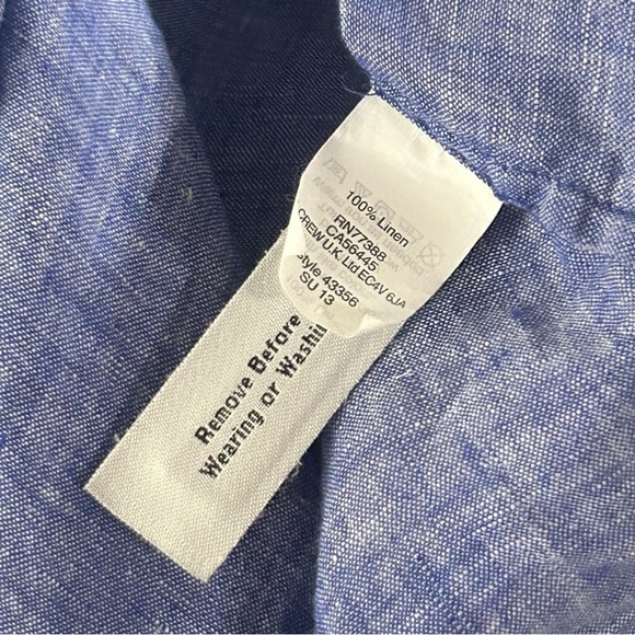 J. Crew Perfect Linen Button Up Shirt Women’s 8 Blue Periwinkle Long Sleeve - Picture 6 of 7
